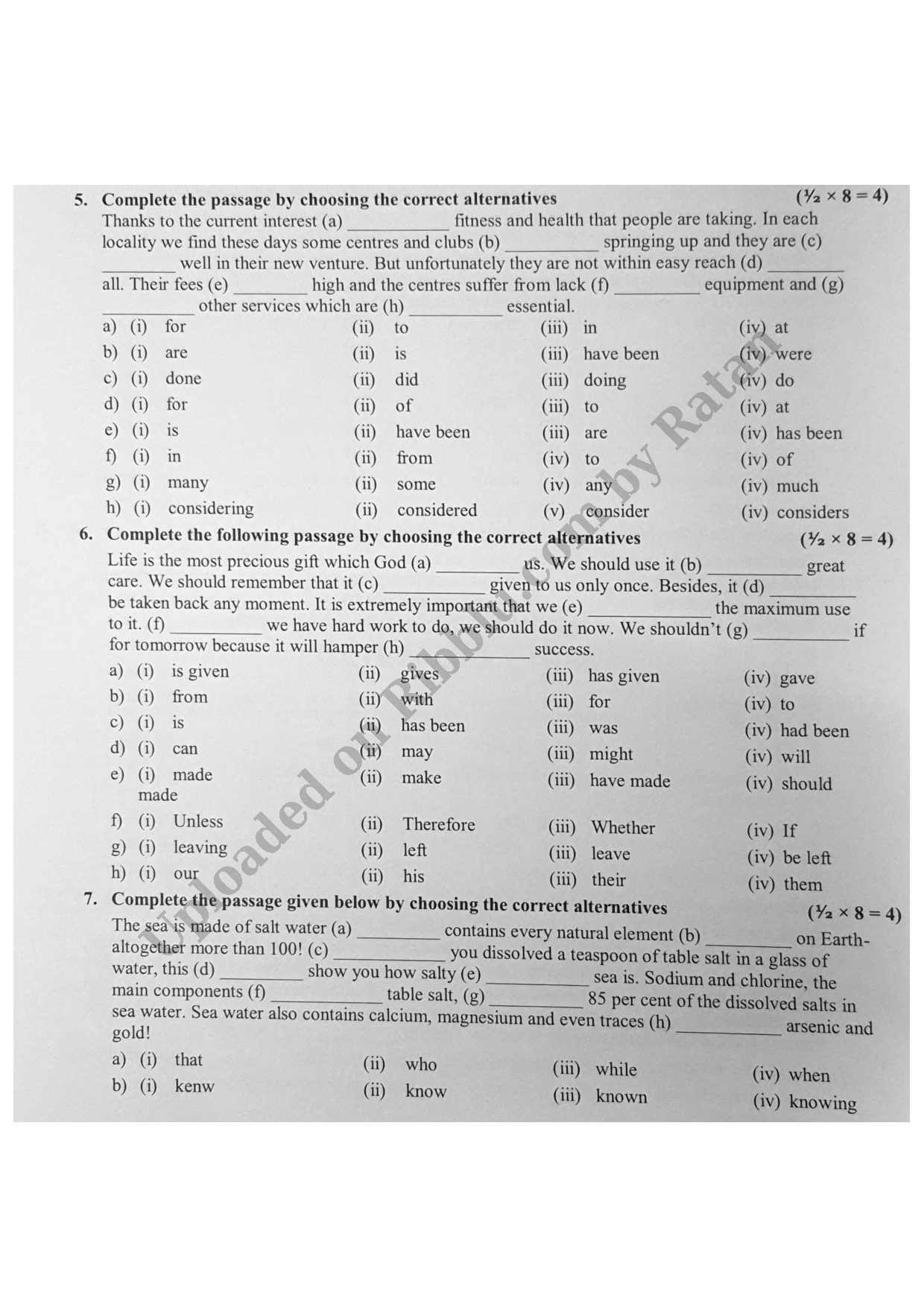 Preview cover for Tenses Gap Filling Worksheet For Class 10 - 2021